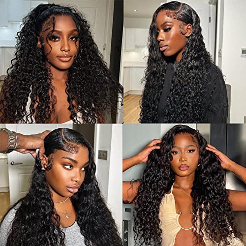 Moonbay Wave Deep 360 Lace Front Wigs Human Human HD Full Transparent Curly Lace Front Wigs para Blackke Women Women
