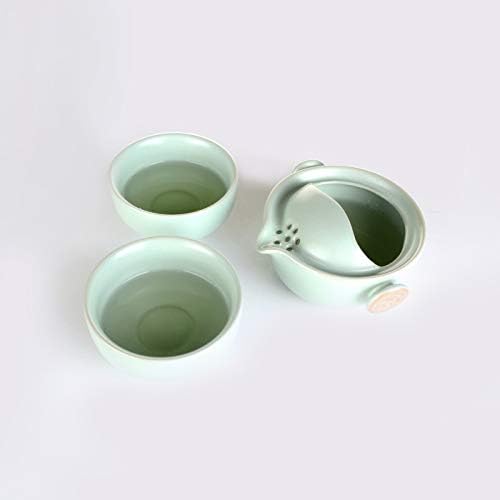 3in1 Conjunto de chá - 150ml China porcelana Kungfu Pot e 2 x100ml de chá de chá