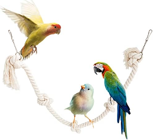 78,7 polegadas Birds Culping Reting Rupled Toy, prolongamento e ousada Ponte de escada de pássaros, brinquedos de corda de pássaros, acessórios para gaiola de pássaros para animais de estimação, brinquedo de corda de pássaro para periquitos