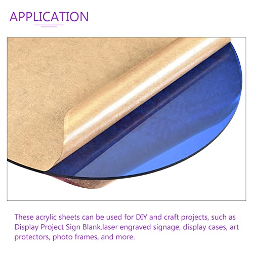 DMIOTECH 6 Diâmetro de 2 mm de espessura Círculo de acrílico Círculo redondo PMMA Placa de acrílico para artesanato DIY Projeto sinal de projeto em branco Blue translúcido