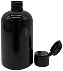 Fazendas naturais 4 oz Black Boston BPA Garrafas grátis - 8 Pacote de contêineres de reabastecimento vazio - Produtos de limpeza de óleos essenciais - Aromaterapia | Black Snap Cap - Feito nos EUA