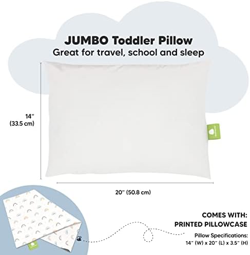 KeAbabies Criano de travesseiro com travesseiro, Jumbo 14x20 e saco de sono para bebês - Algodão orgânico macio travesseiros