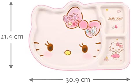 Hello Kitty Cute Deluxe Rosa Dinnerware Fla talheres de refeições - Placa Tigela de xícara de xícara, 4 peças