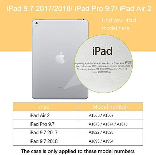 Yinlai iPad Casos de 6ª geração, iPad 9,7 polegadas 6/5ª geração 2018/2017/iPad Air 2nd/Pro 9.7 Case com porta -lápis Kickstand Girls Kids Kids Hovery Duty Choffrove Protective Cover, rosa