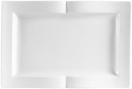 CAC China GBK-14 13-1/2 polegadas por 9-1/8 polegadas Goldbook Porcelain Platter retangular, branco, caixa de 12