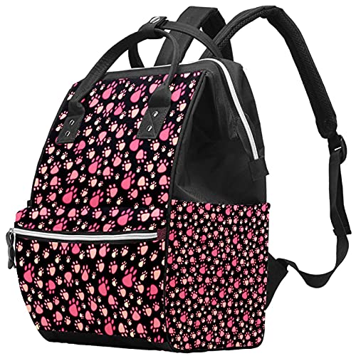 Bolsas de fraldas de pata de estimação rosa e preto