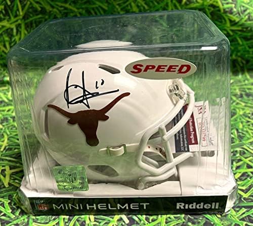 Vince Young autografou o Texas Longhorns Mini capacete UT JSA PI - Mini capacetes da faculdade autografados