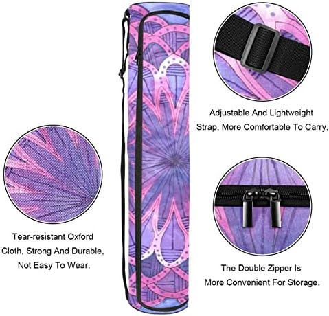 Bolsa de transportadora de tapete de ioga de Mandala Purple com alça de ombro Bolsa de ginástica