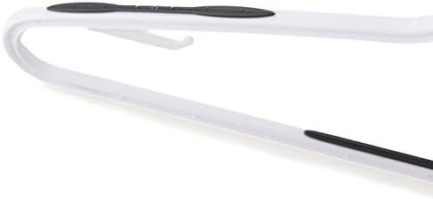 Produtos de design populares 10 PC cabides de plástico branco com faixa de aperto cinza embutido não deslizamentos -