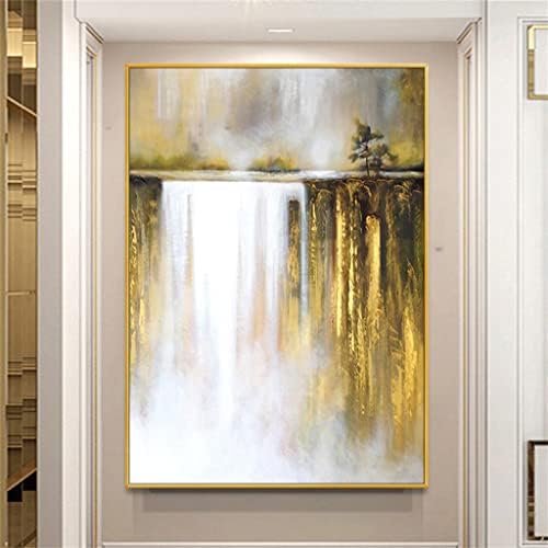 WDFFFE Paisagem abstrata Fada a óleo de pintura a óleo Arte da parede Trevores pintando árvores e lagos da sala de