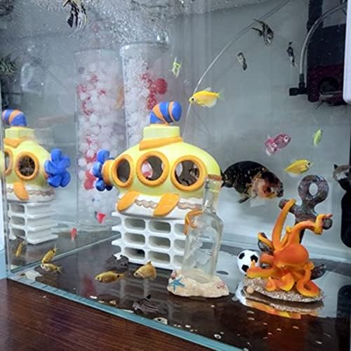 Kowvowz Octopus Sea Monster Decorações de tanques de peixes, decorações de aquário pintadas à mão, amadas por crianças, Acessórios