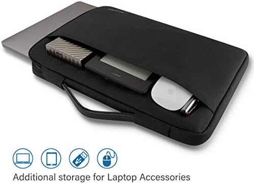 Caixa de manga de laptop Civoten para 13-13,3 polegadas de computador MacBook Air M2 13 2022/14 Ideapad flex 5i/13 MacBook Air 2017/14 Lenovo ThinkPad X1 Carbono/Yoga C740 C930/Ideapad C340, Black Deep Black, Black Deep