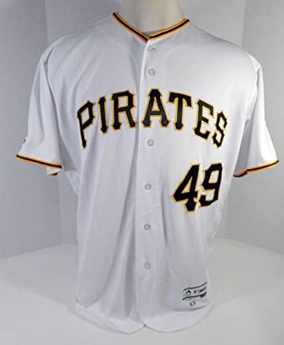 2019 Pittsburgh Pirates Parker Markel 49 Game usou White Jersey 150 Patch 48 64 - Jogo usou camisas MLB