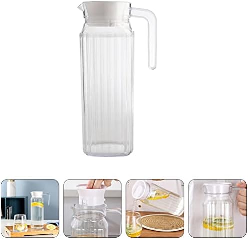 Jarra de vidro de cabilock jarro de vidro plástico água fria chaleira clara jarro água e jarra para armazenamento de bebidas para cozinha em casa 1. 1l jarra de água de vidro de vidro jarro de água de vidro jarro