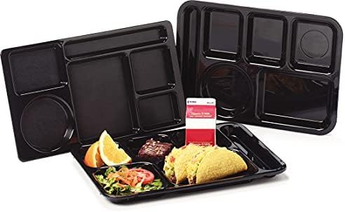 Carlisle FoodService Products Bandeja de 6 compartimentos, 10 x 14, vermelho
