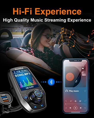 Transmissor Bluetooth FM para kit de adaptador de rádio sem fio de carro, microfone duplo de chamadas de mãos livres, carregador USB