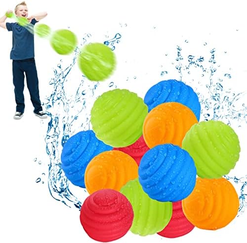 Balões de água reutilizáveis, balões de água de silicone suaves e bulful 4 cores classificadas para crianças adultos,