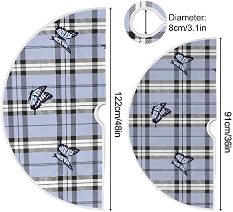 Salia de árvore de Natal de borboleta xadrez de Oarencol 36 polegadas Purple preto preto búfalo cheque de férias de férias