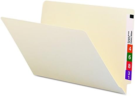 Pasta de arquivo de tabela de extremidade Smead, guia de corte reto, tamanho legal, manila, 100 por caixa
