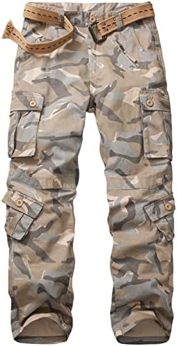 Calças militares casuais de BDU masculinas, Tactical Wild Army Combat Acu Rip Stop Camo Cargo Work Pants Trousher com 8 bolsos