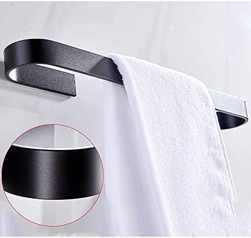 -S prateleira, toalha de toalha preta portador de banheiro de alumínio, categorias de toalha de toalha de parede montada em parede, para cozinha de quarto do banheiro, sem perfuração/60cm