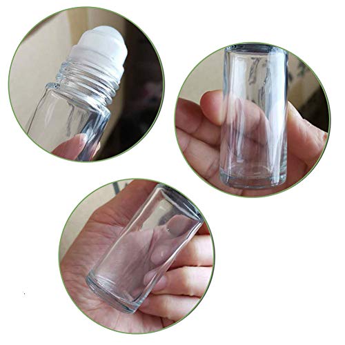 2pcs 30 ml 1oz de garrafas de rolos de vidro de 1 oz Rolagem de massagem vazia em recipientes de garrafas com tampa preta