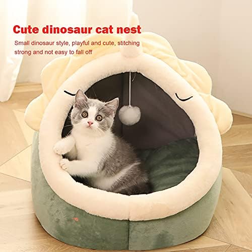 SCDZS Removável Dragão em forma de WashableCat Beds Interior destacável semi-fechado House Kennel Nest para gatos