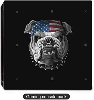 American Flag Bulldog Decal Decal Stick para PS4 Slim PS4 Pro Decalk Sticker Compatível com o controlador PS4 engraçado