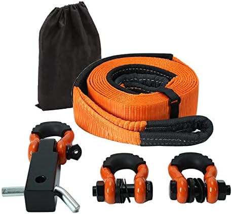 Aikosin Tow Strap Recovery Recuperação Kit de corda nylon 3 '