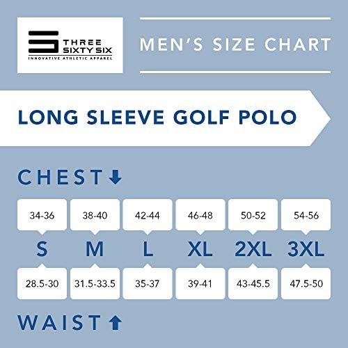 Camisa de golfe de manga comprida de manga comprida masculina - camisas pólo seco rápido - UPF 30, tecido esticado