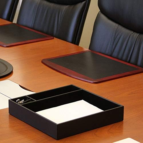 Dacasso Black Leatherette Conference Room Organizer Bandey