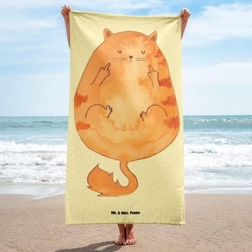 Sr. e Sra. Panda Praia Towel Gato dedo médio - grande, engraçado, toalha de banho, miado, tigre, gatinho, presente para amante