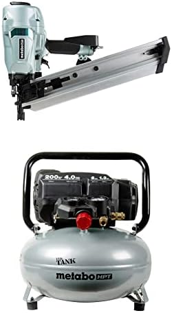 METABO HPT FRAMING REIGELER COMPRESSOR DE AR ​​METABO HPT | The Tank ™ | 200 psi | 6 galões | Panqueca |