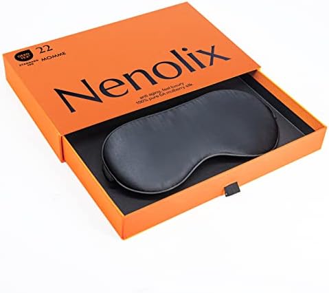 Nenolix 22mm Mulberry puro 6A máscara de sono de seda e venda com recheio de seda de seis camadas, viagem e soneca, máscaras
