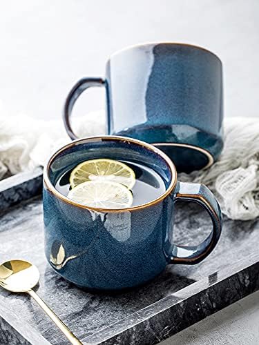 Dodouna gelo azul criativo Creative Europeu Retro Cup personalizado Copo de caneca de caneca de cerâmica xícara de água xícara de capa