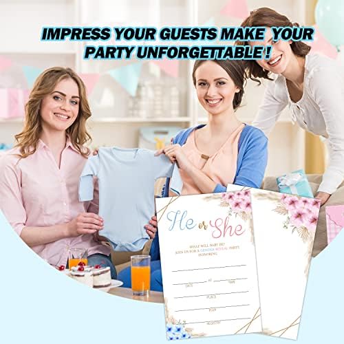 Haipino 25 PCS Cartões de convite para festa de chá de bebê com envelopes - Festas de festa de festa - JY489