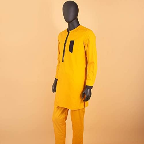 Roupas africanas para homens zip camisetas e calças de ankara 2 peças conjuntos de dashiki roupas tribais bazin riche riche