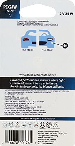 Philips Automotive Iluminação PSX24W Crystalvision Atualize a lâmpada do farol, pacote de 1