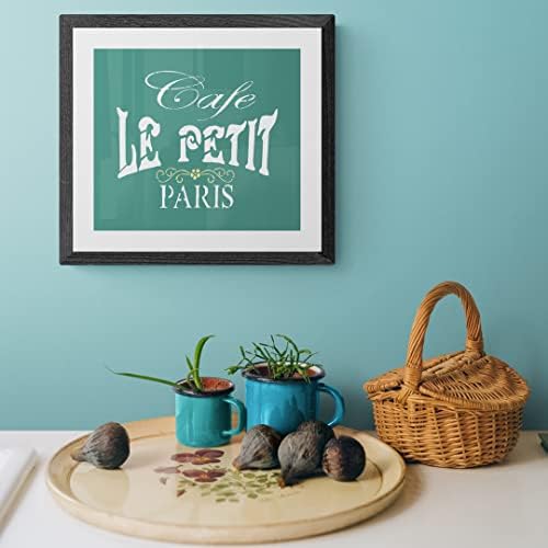 Cafe francês le petit paris estêncil melhor vinil grande estênceis para pintar em madeira, lona, ​​parede, etc.-xs | Material de cor azul brilhante