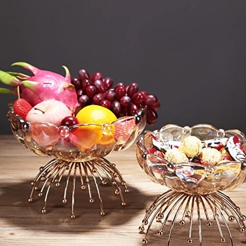 Senhorita Z Placa de fruta de fruta de vidro de alto pés Z Snacks Candy Plate Candy Plate Nordic Home Kitchen Decoration Tableware