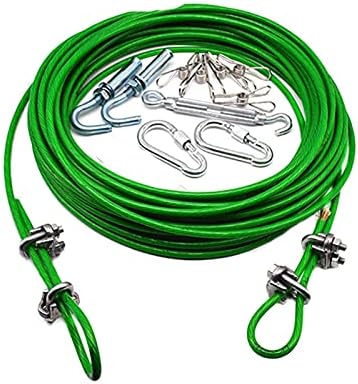 Acessórios de Anyufei de 3m a 20m aço de aço verde PVC revestido com cabo flexível cabo de cabo de aço inoxidável para