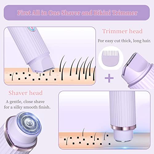 Miito Biquíni TRIMER Remoção de cabelo elétrico para mulheres 2 Em 1 Recarregável Lady Shaver Pubia Hair Body Body Body Body Razor Ipx7 Ipx7 à prova d'água