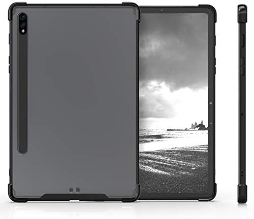 Case Kwmobile Compatível com Samsung Galaxy Tab S8 / Galaxy Tab S7 - plástico transparente e TPU - borda preto / transparente