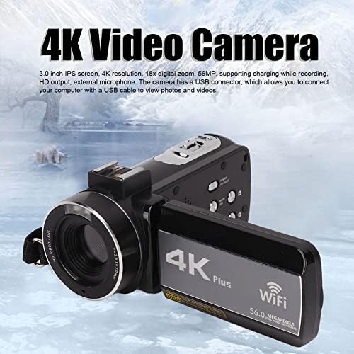 Câmera de gravador de vídeo, câmera leve Ir Night Vision 4K 56MP HD VLOGGING para viajar