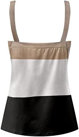 Mulheres blusas sem mangas slip spaghetti tira superior colete v color bloco de cor gráfico de cami tanque de verão escalado km