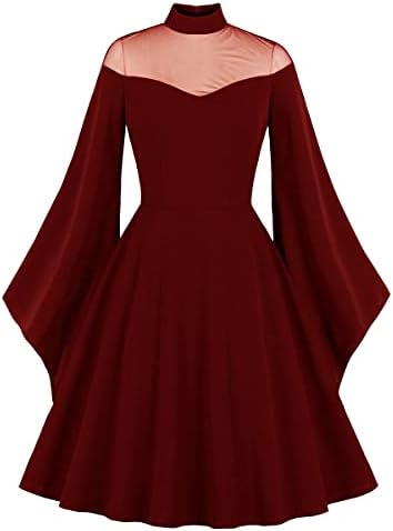 Vestido gótico de Halloween feminino Mosh de malha de sino vestidos de coquetel