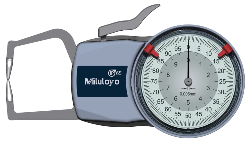 Mitutoyo 209-406 Pinça de discagem, carboneto, mandíbula pontiaguda, face branca, faixa de 0 a 20 mm, precisão de +/- 0,03mm,