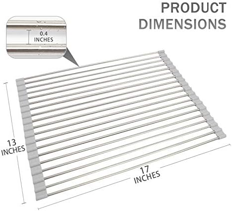 Kslong Roll Up Dish Secying Rack, sobre o rack de secagem de pratos, escorrinhor de prato multiuso para a prato de garrafa, organização