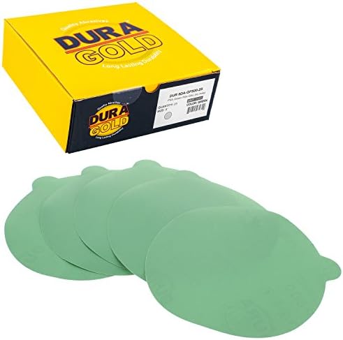 DURA -GOLD 6 Green Film PSA Sanding Discs - 500 Grit & 6 PSA Da Sander Backing Pad