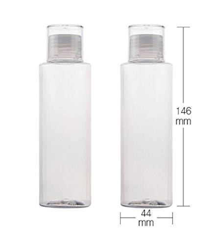 3pcs 150ml/5 oz de plástico reabastecido de plástico transparente garrafa de tubo macio com tampa de flip tampa de